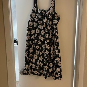 Torrid size 2 black floral print skater dress